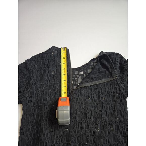 SEA New York Black Lace Shirt 1/2 Zip Breathable Mesh Size 2 Black EUC - Picture 4 of 11